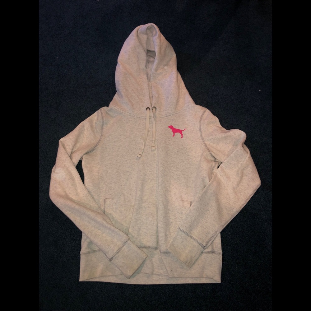PINK VS gray sweatshirt